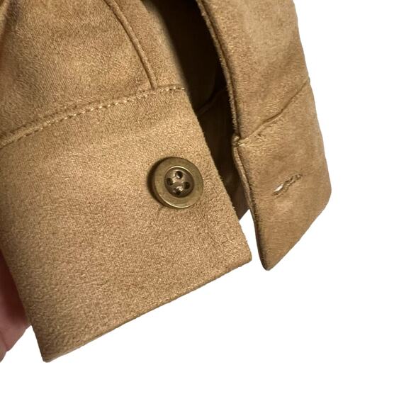Chico’s Easy Faux Suede Perforated Jacket in Arabian Camel Size 12 - Picture 10 of 13